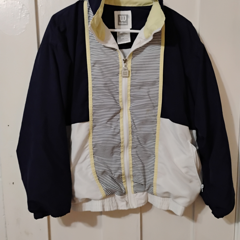 Wilson Navy and White Vintage Windbreaker